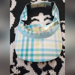 Plaid Visor Cap - Blue and Green